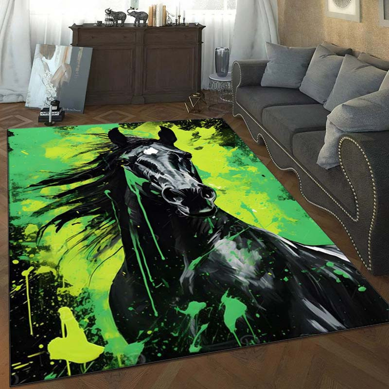 Home Textiles Designer - Abstract Horse Rug in Green and