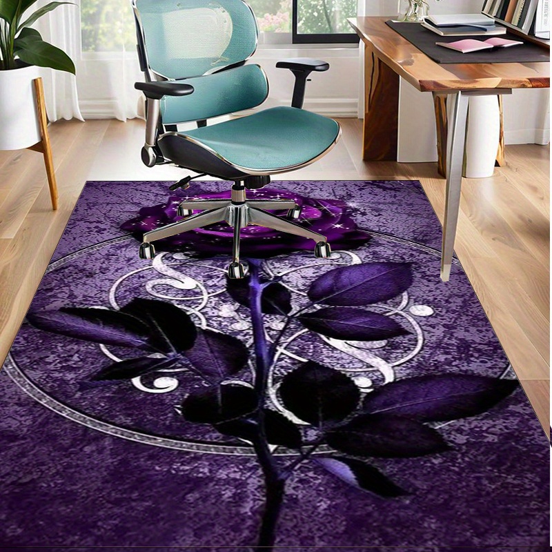 Home Textiles Designer - Purple Leaf Rug for Elegant Office