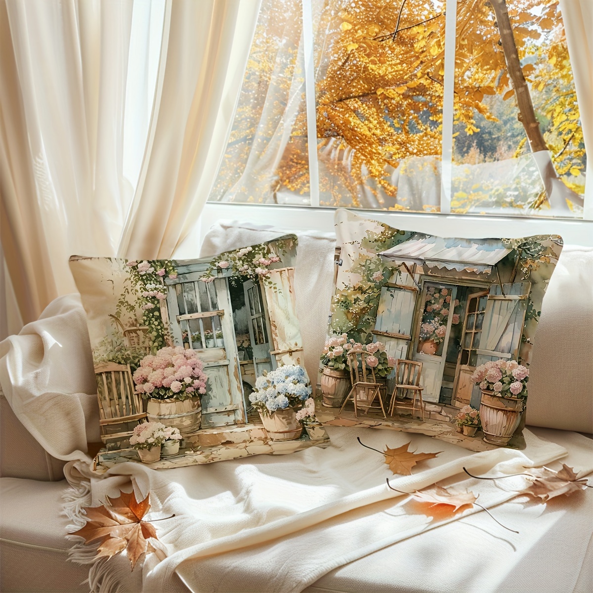 Pillow Covers Set of 4 Vintage - Pillow Insert 18X18 incelemesi ve fiyatı