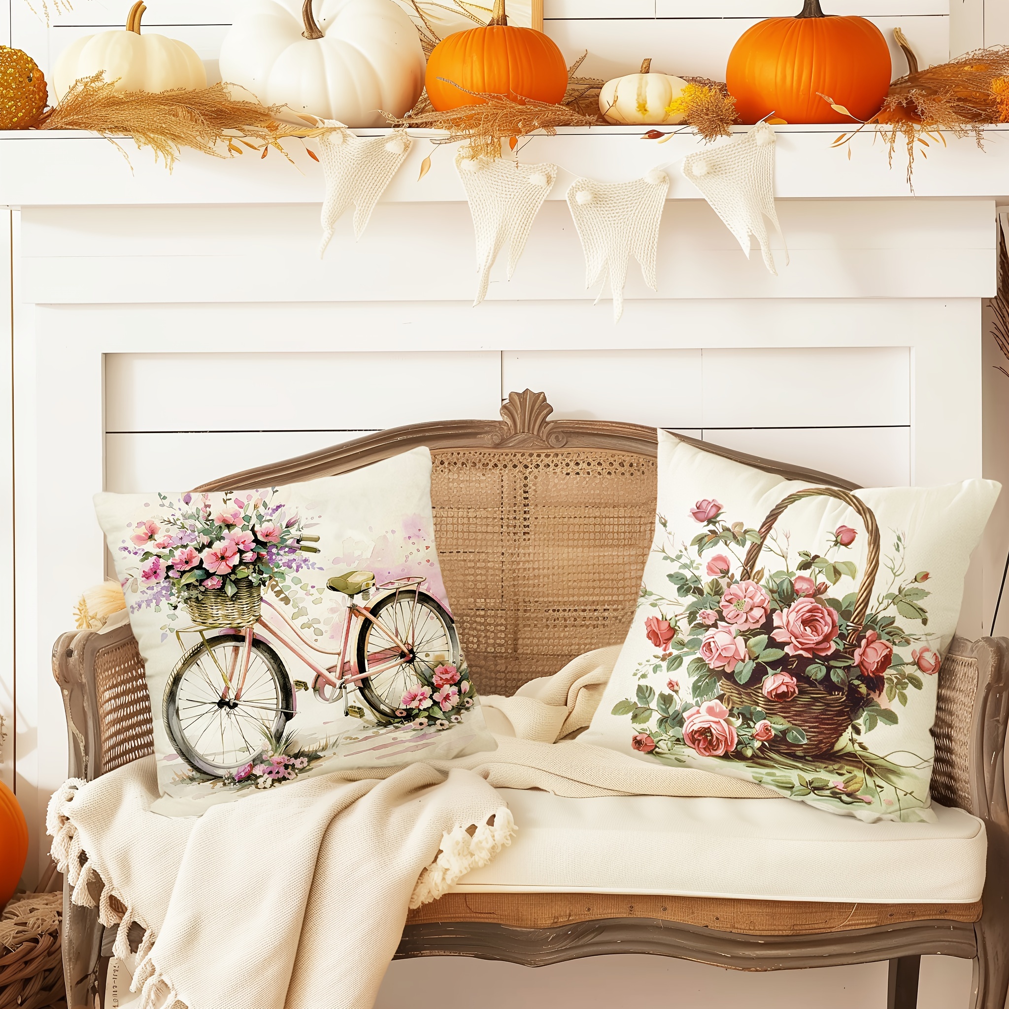 Pillow Covers Set of 4 Vintage - Pillow Insert 18X18 incelemesi ve fiyatı
