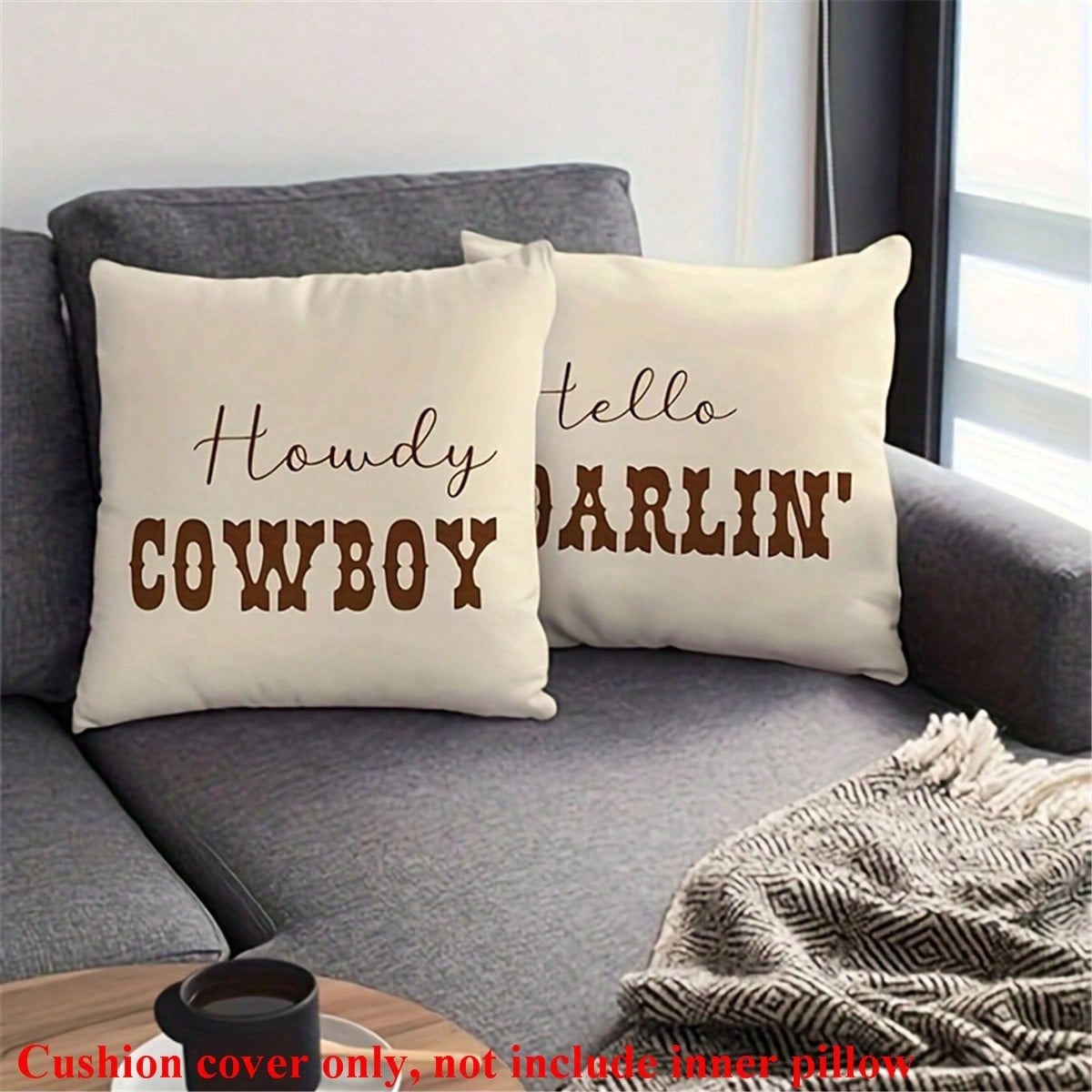 2pcs Western Cowboy Throw Pill - Pillow Insert 18X18 incelemesi ve fiyatı