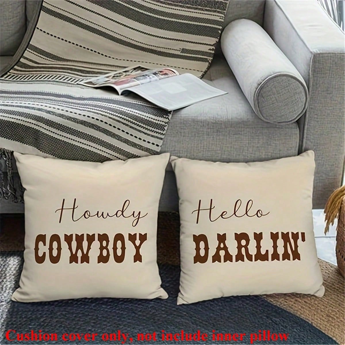 2pcs Western Cowboy Throw Pill - Pillow Insert 18X18 incelemesi ve fiyatı