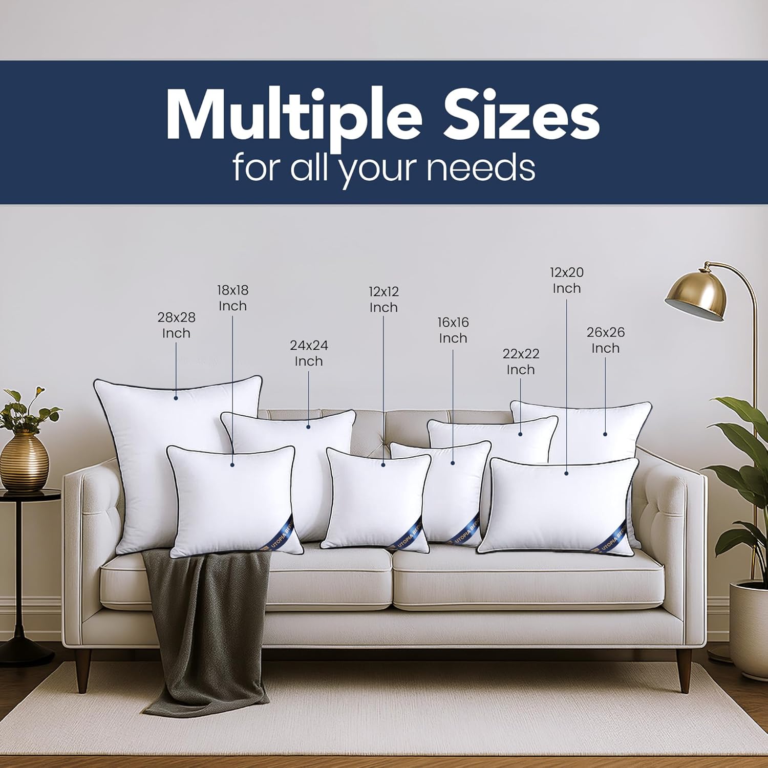 4-Pack 18x18 Inch White Throw  - Pillow Insert 18X18 incelemesi ve fiyatı