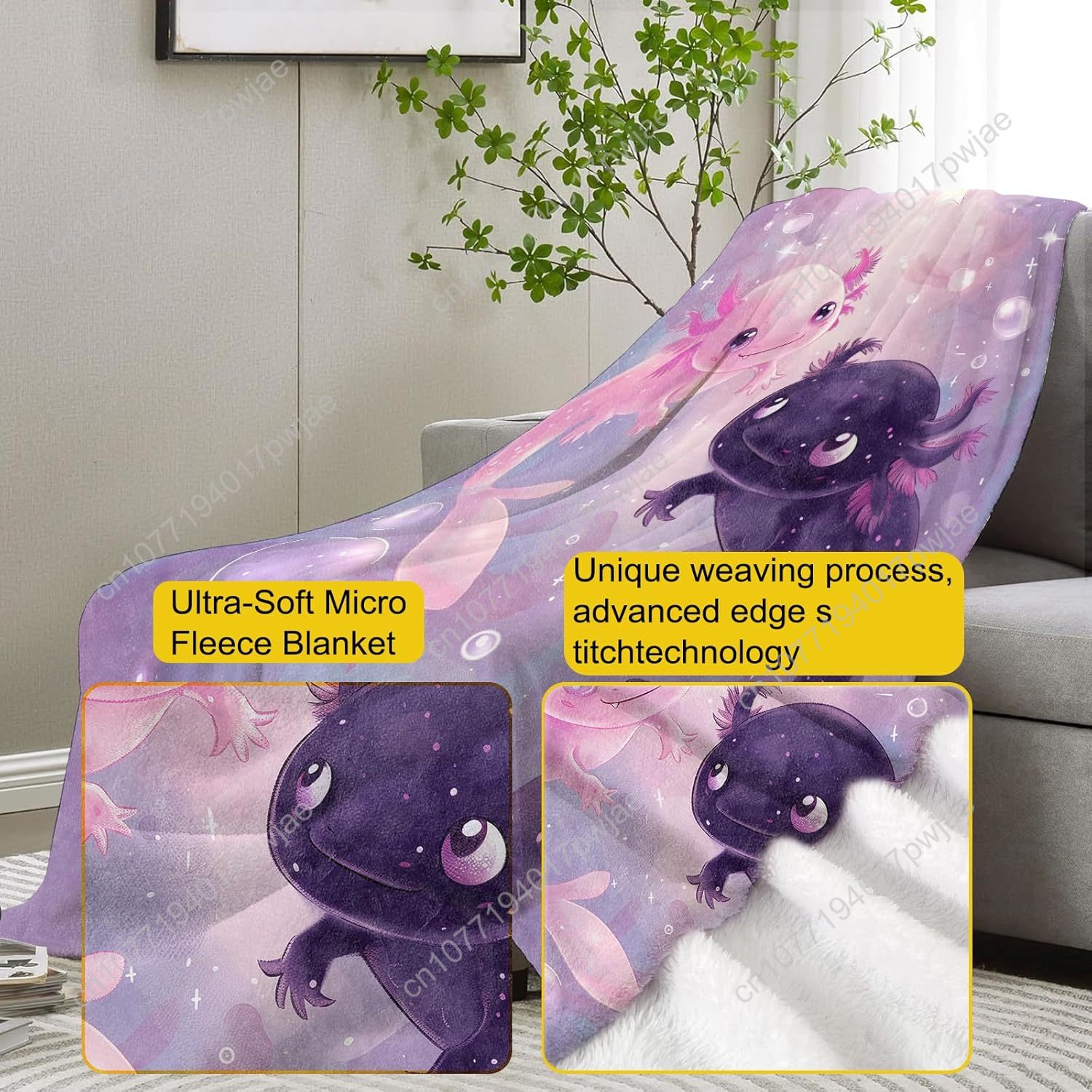 Axolotl Blanket Cute Axolotls  - Home Of Textiles incelemesi ve fiyatı
