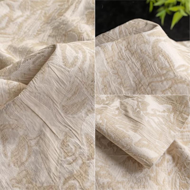 Beige Linen Jacquard Fabric Fl - Home Textiles Designer incelemesi ve fiyatı