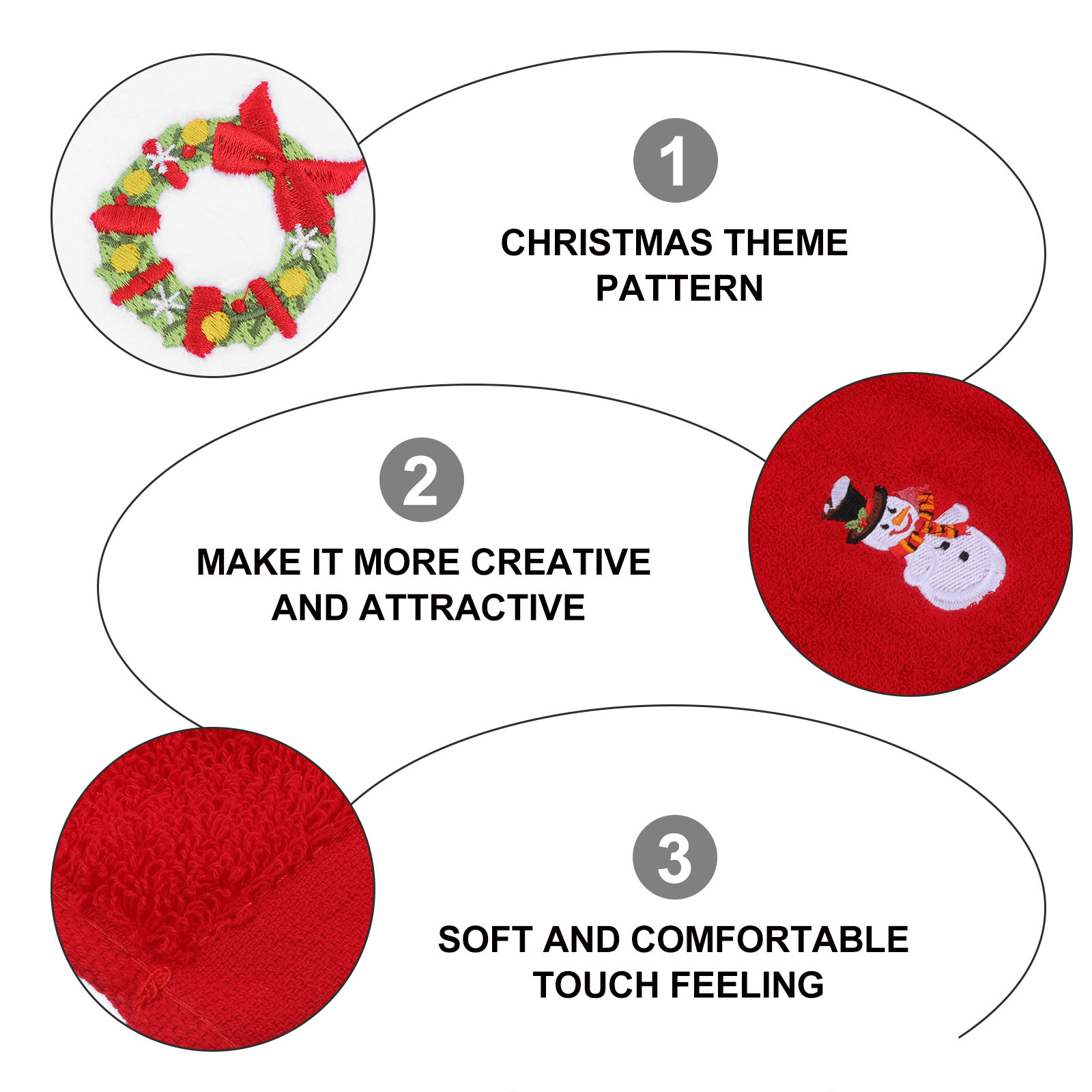 2Pcs Embroidery Christmas Towe - Home Textiles Pakistan incelemesi ve fiyatı