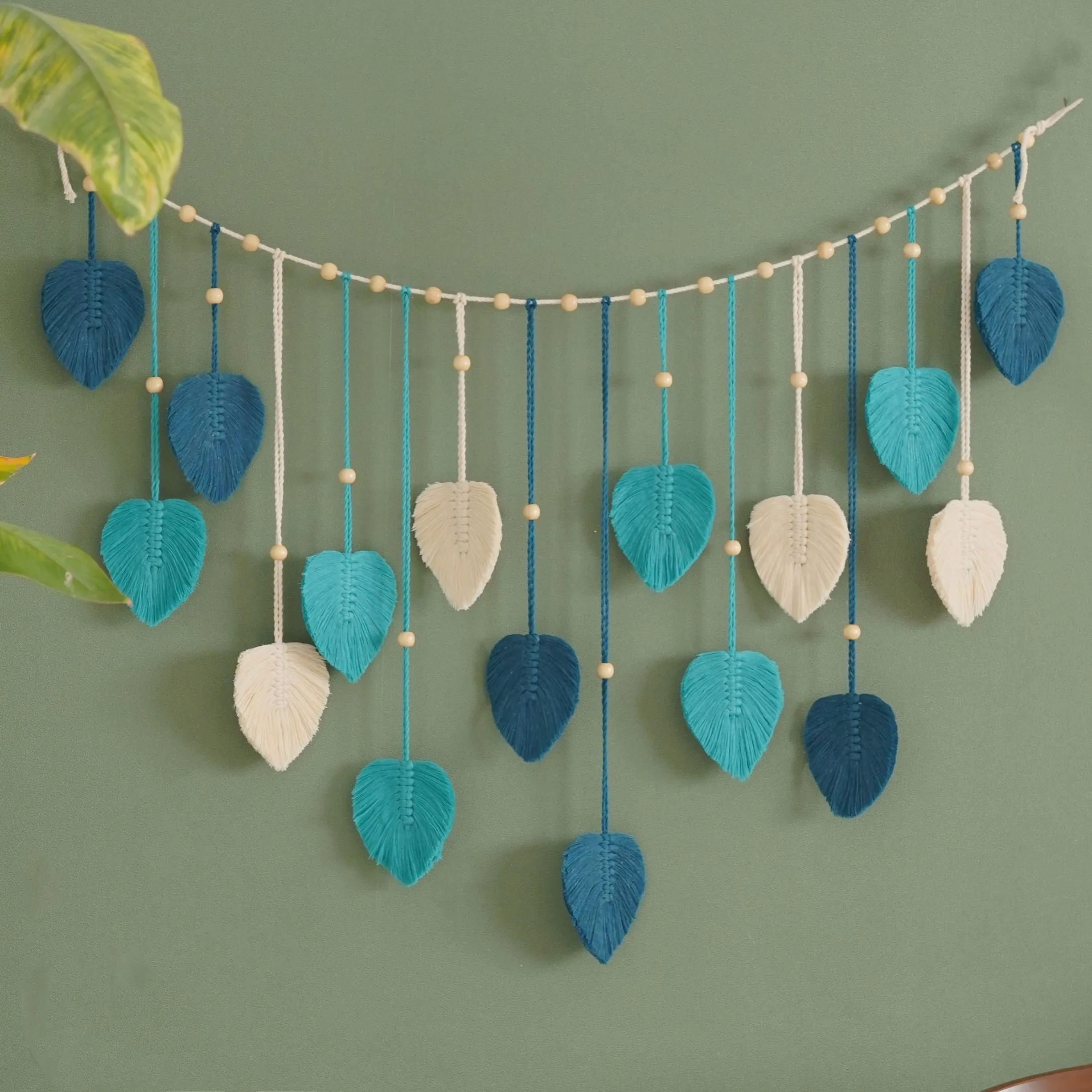 1 Pc Green Leaves Garland, Mac - Home Art Textiles incelemesi ve fiyatı