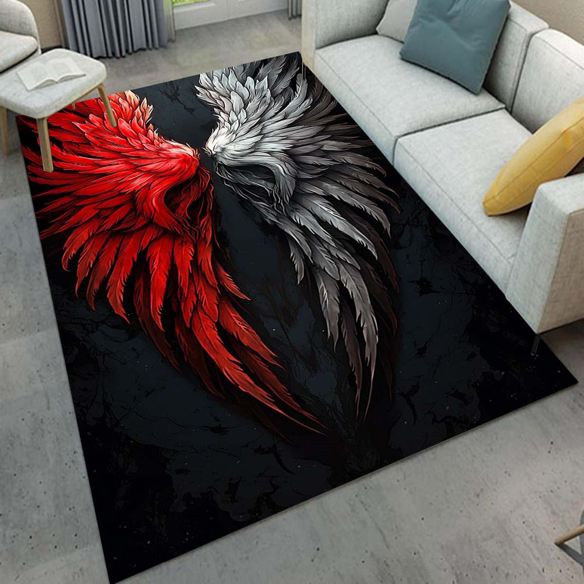 Red and White Wings Rug Modern - Home Textiles Designer incelemesi ve fiyatı