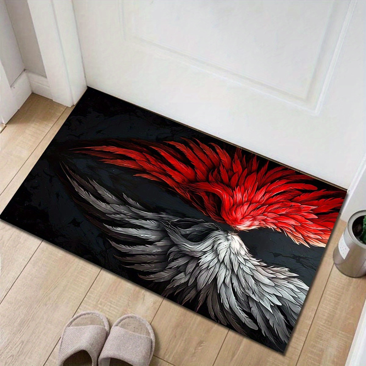 Red and White Wings Rug Modern - Home Textiles Designer incelemesi ve fiyatı