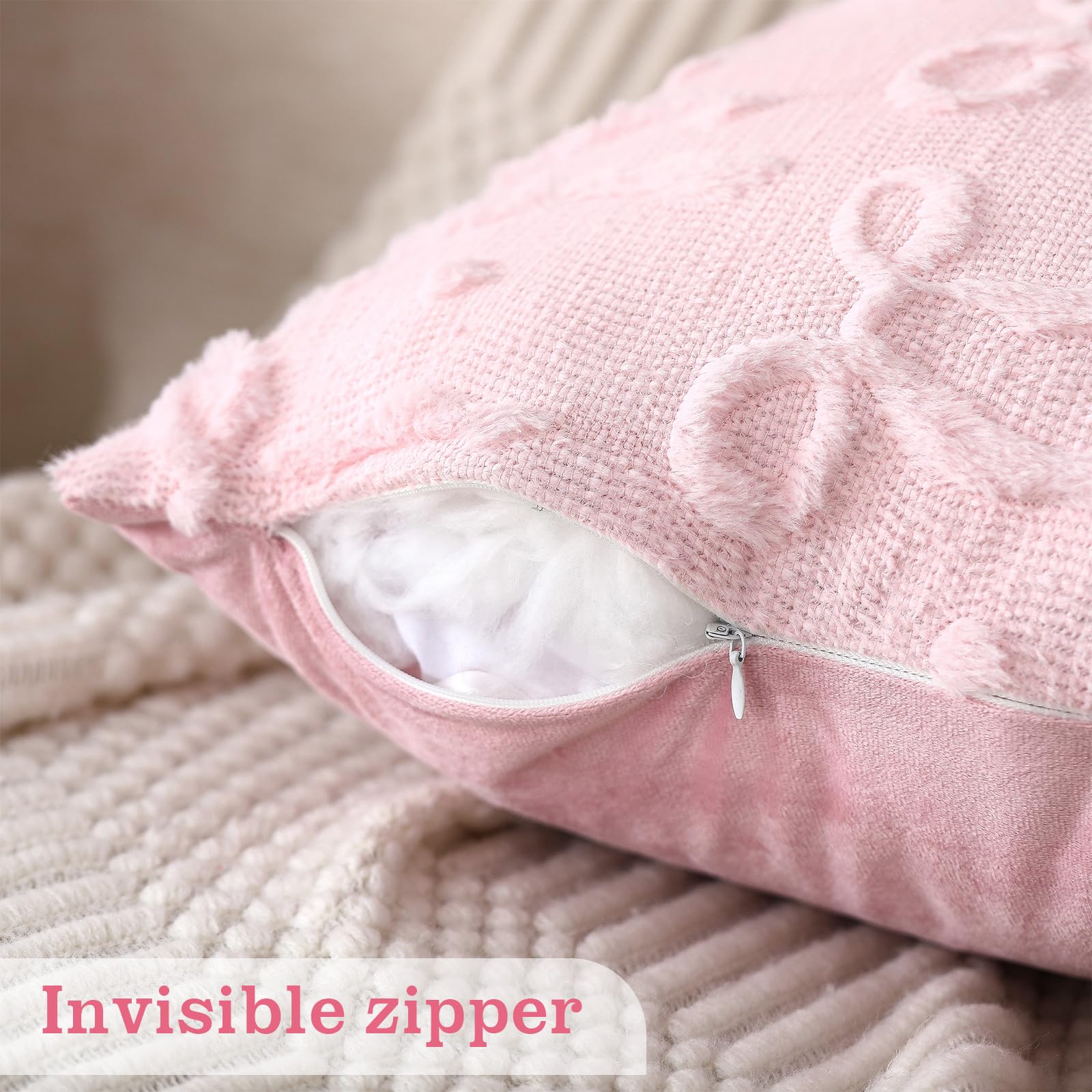 Pink Bow Throw Pillow Covers 1 - Pillow Insert 18X18 incelemesi ve fiyatı