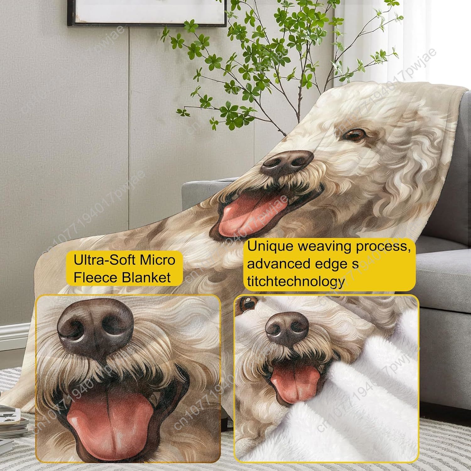 Joyful Poodle Portrait Blanket - Home Textiles Designer incelemesi ve fiyatı