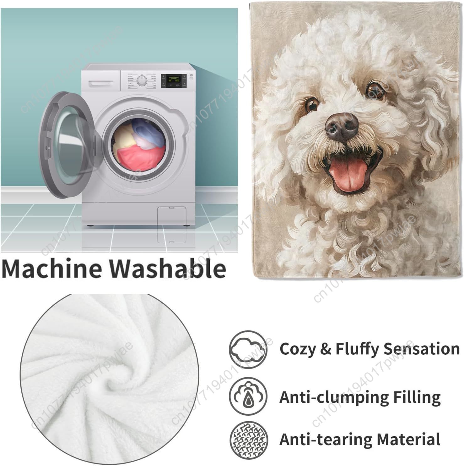 Joyful Poodle Portrait Blanket - Home Textiles Designer incelemesi ve fiyatı